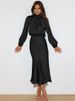 2025 Summer New High-End Satin Long Sleeve Elegant Socialite Style Women's Evening Dress_ecoleips.com
