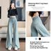 Aria Basics Retro Blue Wide-Leg Jeans For Women, Fall 2025 New High-Waisted Loose Fit Petite Floor-Length Flared Pants_ecoleips.com