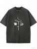 Women’s Washed Cotton Oversized T-Shirt, Retro Casual Street Style Tee For Modern Fashion_ecoleips.com