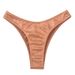 Satin Brown Strapless Bandeau Bikini Set Metal U Buckle High Cut Cheeky Two Piece Swimsuit Women Summer Beach Bathing Suit_ecoleips.com