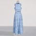 Women's Clothing Round Neck Sleeveless Waist Vest High Waist Skirt Embroidery Two Piece Suit_ecoleips.com
