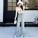 Orange Silk Women's Clothing#American-style Black And Gray Loose-fitting Flared Jeans, New Spring Design With A Trendy_ecoleips.com