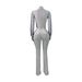 Women's Clothing Women's Style Two Piece Set Fleece Zipper Drawstring Trousers With Side Stripe Slightly Flared_ecoleips.com