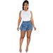 Women's Clothing Stretch Denim Overalls Zipper Multi Pocket Denim Shorts_ecoleips.com