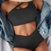 One Shoulder Hollow Out High-Waisted Bikini Set – Sexy Swimwear For Women, American Style, Summer Beach Vacation Essential_ecoleips.com