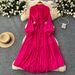Elegant Dress Female Design Single Breasted Loose Waist Straps Slim Temperament Knee Length Skirt_ecoleips.com
