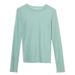 Women's Thin Long-Sleeved Sun Protection Shirt Mesh Base Layer Ice Silk Inner T-Shirt New Summer 2026 Style HyunA Ins_ecoleips.com