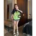 ng2510292 Summer American Retro Black Gradient Tie-dye Short-sleeve T-shirt For Women, High-end, Loose, Casual, Versatile,_ecoleips.com