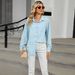 Women's Clothing Casual Loose Long Sleeved Lapel Button Solid Color Shirt Female_ecoleips.com