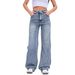 Women's Stretch Denim Jeans - High Waist Slim Fit, Classic Blue, Comfortable Cotton Blend For Spring & Fall (Sizes 25-32)_ecoleips.com
