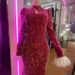 Women's Clothing Elegant Evening Gown With Hollow Out Design Perforated Neckline Heavy Sequins Long Sleeves Slim Fit Trendy Prom Dress_ecoleips.com