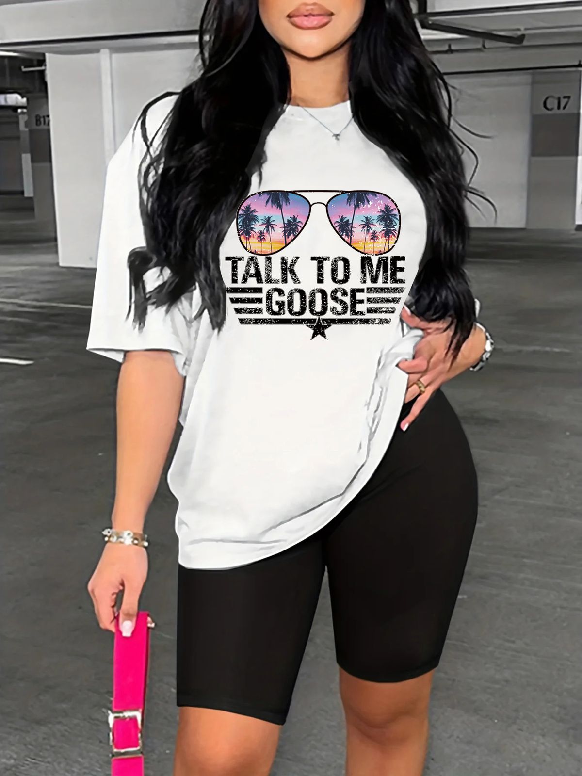 Summer Women's Casual Fashion Letter Graphic Print Loose T-shirt Shorts Two-piece Set Sportswear Suitable For Daily Wear-128_ecoleips.com
