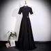 Women's Sophisticated Black Fitted Evening Gown Hepburn Style Elegant Dress for French Fashion Show Or Event_ecoleips.com