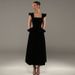 Elegant Women's Slim Fit Midi Dress Square Neck European American Style Spring New Clothing_ecoleips.com