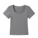 Skinny Short-sleeved T-shirt Women's Front Shoulders Big U-neck Exposed Collarbone Casual Versatile And Thin Short Top Spice Girl Sexy T-shirt_ecoleips.com