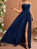 Women's Clothing new strapless slit thigh flash tube top elegant dress banquet annual party dress _ecoleips.com
