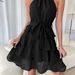2026 Women Spliced Sleeveless Dress, Ruffled Edge Elegant Casual Dress_ecoleips.com