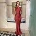 New 2026 European American Style Women's Satin Sleeveless Fishtail Gown Long Asymmetrical Cut Dress Bow Neck Waist Cinching Pleated Fit Bodycon Skirt_ecoleips.com