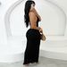 Women's Clothing Spring New Women's Fashion Halter Neck Backless Sexy Vest Pleated Chiffon Long Skirt Suit_ecoleips.com