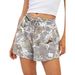 2025s 2025 New Women's 3D Printed Drawstring Casual Shorts_ecoleips.com