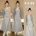 Autumn New Korean Fashion + Cardigan Two-Piece Set Maternity Dress_ecoleips.com
