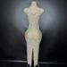 Women's Clothing Cheongsam Style Waist Slim Fit Temperament Sleeveless Super Shiny Full Diamond Dress_ecoleips.com