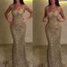 Glitter Halter Neck Party Dress For Women - Elegant Long Sleeveless Bodycon Dress With Slit, Stretchy Waist, Perfect For Vacation, Beach, Date Night_ecoleips.com