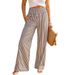 European And American 2026 Cross-border Foreign Trade Striped Casual Pants, Loose, Elasticated, High-waisted,_ecoleips.com