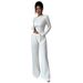 Women's Elegant Two Piece Set Long Sleeved T-Shirt And Straight Leg Pants E-commerce Autumn/Winter Fashion_ecoleips.com