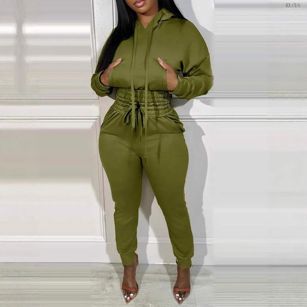 Women's Casual Hoodie & Straight Leg Pants Set - Solid Color Pullover Sweatshirt With Lounge Joggers (S-XL)_ecoleips.com