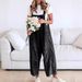 Women's Retro Distressed Wide Leg Jumpsuit Loose Comfortable Casual Denim Romper Fashionable 2025 European American Style_ecoleips.com