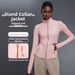 Women's Clothing Slim Fit Fitness Jacket Autumn Yoga Top Stand Collar Zipper Running Sportswear D25151_ecoleips.com