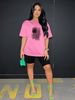 Summer Women's Casual And Fashionable American Flag Graphic Printed Loose T-shirt Shorts Two-piece Sportswear Suitable For Daily Wear-139_ecoleips.com