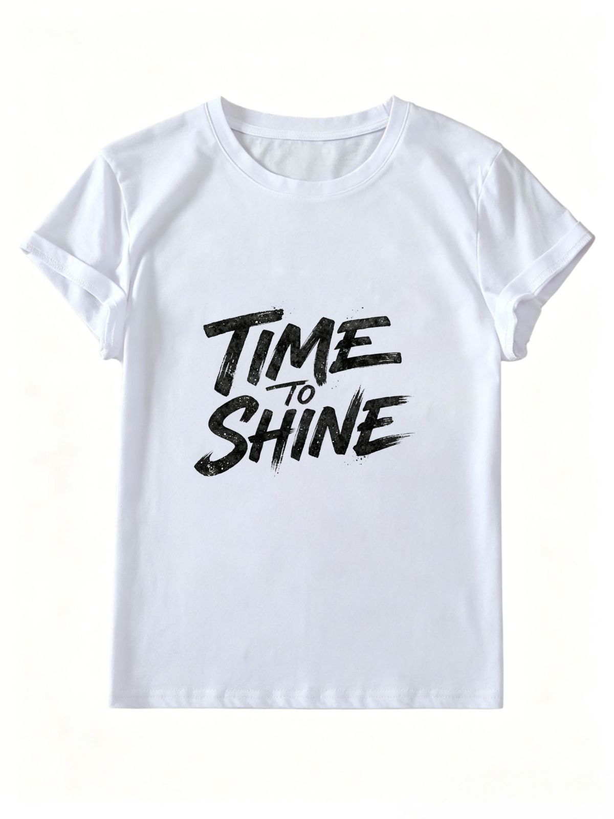 Women's Shining Moment T-shirt, Pure Cotton Inspirational Print Short Sleeve_ecoleips.com