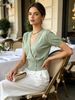 Thin Pit Textured Knit Top, Airy Short Sleeve Top_ecoleips.com