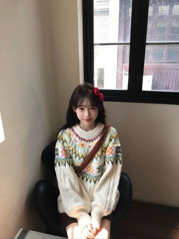 girl Feil Island Design Women, Autumn And Winter New Lazy Style, High-end Feel, Lantern Sleeve, Loose Mori Style Knitted_ecoleips.com