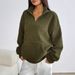 AD710 Cross-border 2025 Autumn/Winter European And American New Plush Sweater, Fashionable Loose Zipper Collar Versatile_ecoleips.com