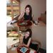 Stunning Sexy Waist-Cinching Women's Summer French Style Elegant Little Black Birthday Party Short Dress_ecoleips.com