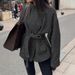 DiYun European And American Elegant Fashionable Lace-Up Long-Sleeve Coat Women's Clothing 2025 Autumn/Winter_ecoleips.com