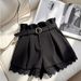 High-waisted Black Lace Patchwork A-line Shorts For Women, 2026 Summer New Style, Pants That Make Petite Figures Look_ecoleips.com