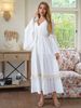 2025 New European American Foreign Trade Middle Eastern Arab Clothing, Long-Sleeved V-Neck Dress, Loose And Casual_ecoleips.com