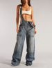 Aria Basics European And American Women's Fashion Cross-border Zipper Denim Overalls Autumn Style Loose Casual Pocket Pants YX70056_ecoleips.com