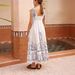 Women's Casual Elegant Linen Dress With Tie Waist American Style Printed Thin Summer Fashion_ecoleips.com