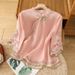 2026 Summer: A Retro-Style Women's Top With A Slanted Front Design, Made Of Cotton-Linen Fabric Featuring Traditional Ch_ecoleips.com