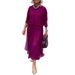 Women's Solid Color Casual Knitted Two Piece Set Round Neck Top And Mesh Camisole Comfortable Spring/Autumn Season Dress_ecoleips.com