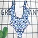 New European American Style Blue White Porcelain Print Sexy One-piece Backless Swimsuit For Vacation And Beach, Complete_ecoleips.com
