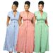 Women's High-Waisted Striped Jumpsuit V Neck Sleeveless Summer Romper European And American Style Wide Leg Trousers with Zipper Elastic Waist_ecoleips.com