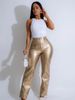 New Product Fashion European-USA Style (Black/Gold) Women High Waist Embossing Personalized Crocodile Pattern Sexy Tight Leather Pants_ecoleips.com