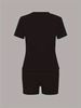 Summer Women's Casual Fashion Birthday Heart Graphic Print Loose T-shirt Shorts Two-piece Set Sportswear Suitable For Daily Wear-150_ecoleips.com