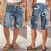 Women's Clothing Women's High-Waisted Slimming Wide Leg Denim Shorts Floral Print Spring Summer Formal Casual Bottoms_ecoleips.com